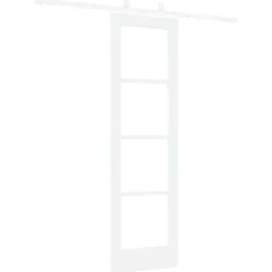 vidaXL Schuifdeur 61 x 198,5 cm Massief grenenhout en glas Wit