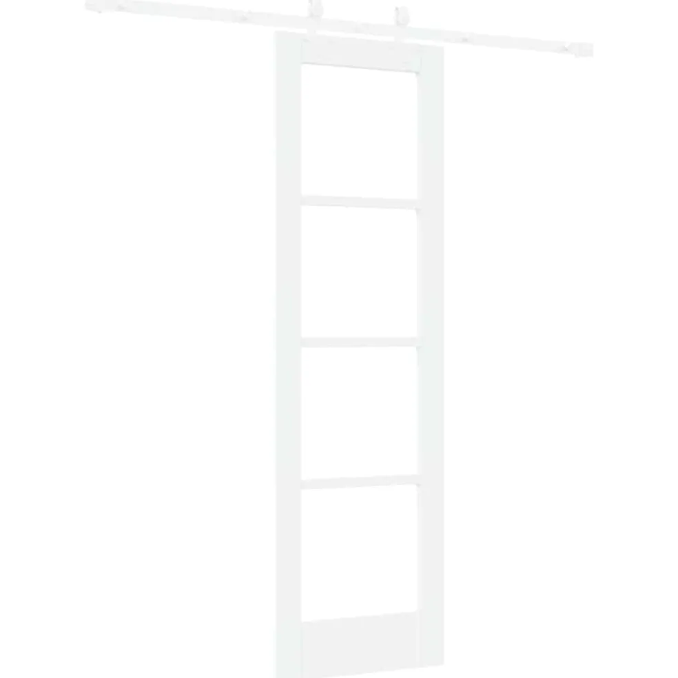 vidaXL Schuifdeur 61 x 198,5 cm Massief grenenhout en glas Wit
