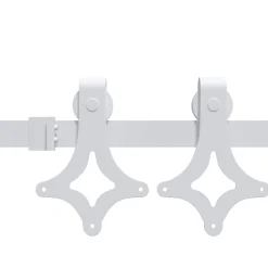 vidaXL Schuifdeur 61 x 198,5 cm Massief grenenhout en glas Wit
