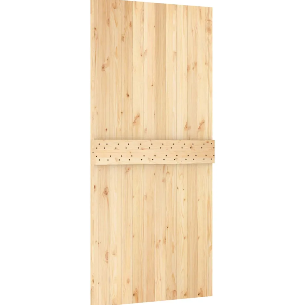 vidaXL Schuifdeur 95 x 210 cm Massief Grenenhout (Niet-Behandeld)