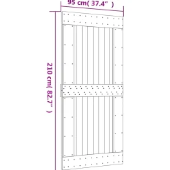vidaXL Schuifdeur 95 x 210 cm Massief Grenenhout (Niet-Behandeld)