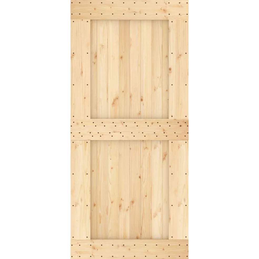 vidaXL Schuifdeur 95 x 210 cm Massief Grenenhout (Niet-Behandeld)