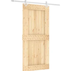 vidaXL Schuifdeur 95 x 210 cm Massief Grenenhout (Niet-Behandeld)