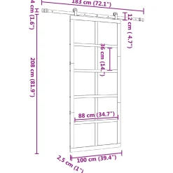 vidaXL Schuifdeur 100 x 208 cm Massief grenenhout Naturel