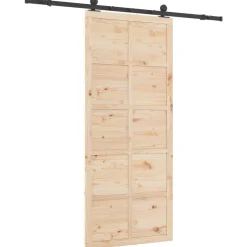 vidaXL Schuifdeur 100 x 208 cm Massief grenenhout Naturel