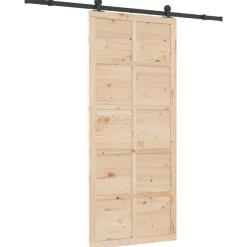 vidaXL Schuifdeur 100 x 208 cm Massief grenenhout Naturel