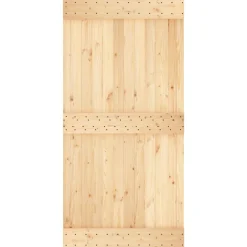 vidaXL Schuifdeur 100 x 210 cm Massief Grenenhout (Niet-Behandeld)
