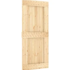vidaXL Schuifdeur 90 x 210 cm Massief Grenenhout (Niet-Behandeld)