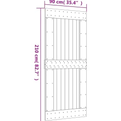 vidaXL Schuifdeur 90 x 210 cm Massief Grenenhout (Niet-Behandeld)