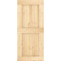 vidaXL Schuifdeur 90 x 210 cm Massief Grenenhout (Niet-Behandeld)