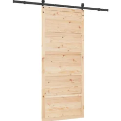 vidaXL Schuifdeur 100 x 208 cm Massief grenenhout Naturel