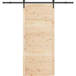 vidaXL Schuifdeur 100 x 208 cm Massief grenenhout Naturel