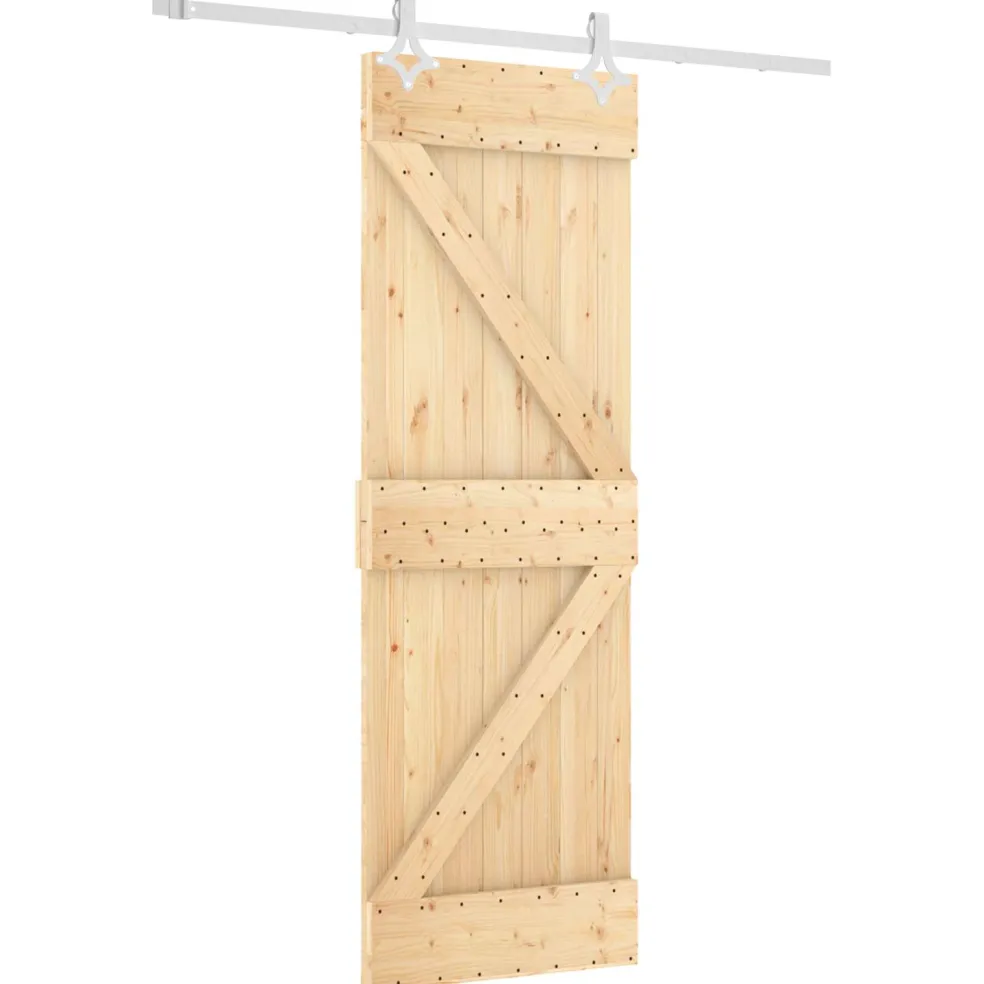 vidaXL Schuifdeur 70 x 210 cm Massief Grenenhout (Niet-Behandeld)