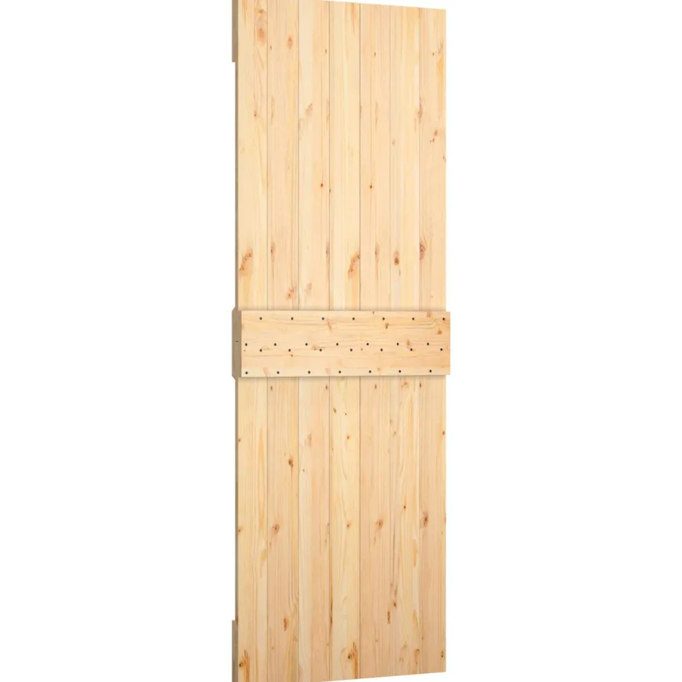 vidaXL Schuifdeur 70 x 210 cm Massief Grenenhout (Niet-Behandeld)