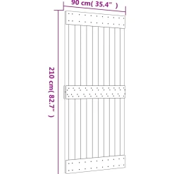 vidaXL Schuifdeur 90 x 210 cm Massief Grenenhout (Niet-Behandeld)