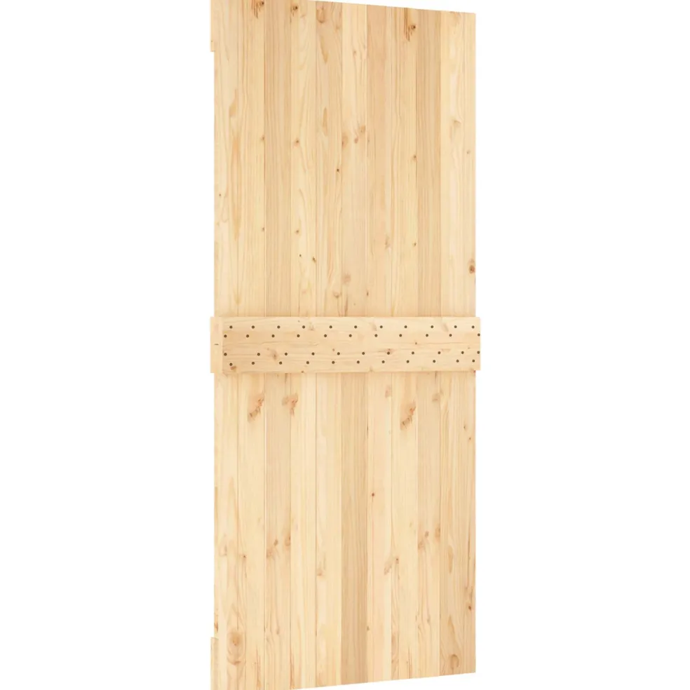 vidaXL Schuifdeur 90 x 210 cm Massief Grenenhout (Niet-Behandeld)