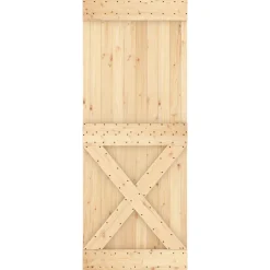 vidaXL Schuifdeur 80 x 210 cm Massief Grenenhout (Niet-Behandeld)