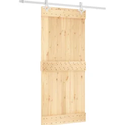 vidaXL Schuifdeur 90 x 210 cm Massief Grenenhout (Niet-Behandeld)