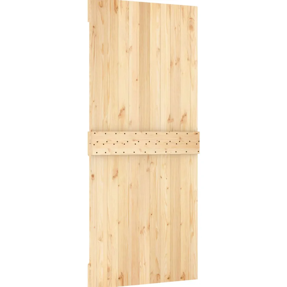 vidaXL Schuifdeur 90 x 210 cm Massief Grenenhout (Niet-Behandeld)