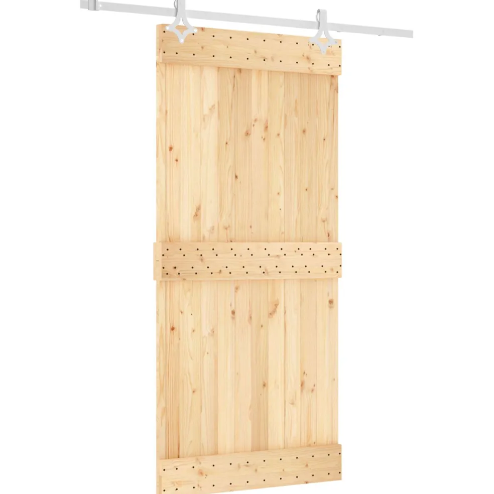 vidaXL Schuifdeur 95 x 210 cm Massief Grenenhout (Niet-Behandeld)