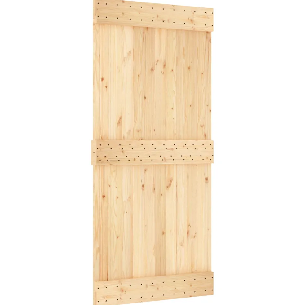 vidaXL Schuifdeur 95 x 210 cm Massief Grenenhout (Niet-Behandeld)