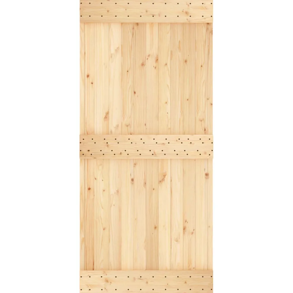 vidaXL Schuifdeur 95 x 210 cm Massief Grenenhout (Niet-Behandeld)