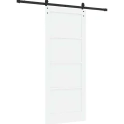 vidaXL Schuifdeur 83 x 202 cm Massief grenenhout Wit en zwart