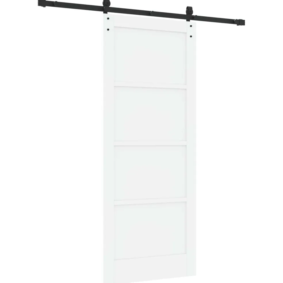 vidaXL Schuifdeur 83 x 202 cm Massief grenenhout Wit en zwart