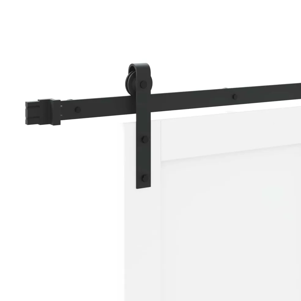 vidaXL Schuifdeur 83 x 202 cm Massief grenenhout Wit en zwart