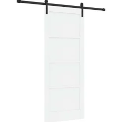 vidaXL Schuifdeur 83 x 202 cm Massief grenenhout Wit en zwart