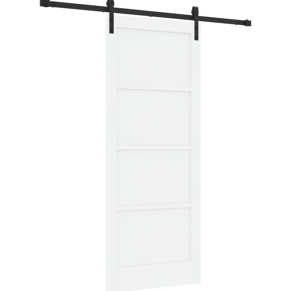 vidaXL Schuifdeur 83 x 202 cm Massief grenenhout Wit en zwart