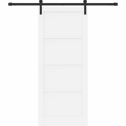 vidaXL Schuifdeur 83 x 202 cm Massief grenenhout Wit en zwart