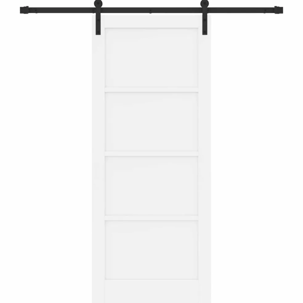 vidaXL Schuifdeur 83 x 202 cm Massief grenenhout Wit en zwart