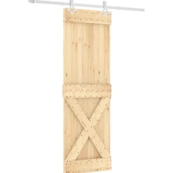 vidaXL Schuifdeur 70 x 210 cm Massief Grenenhout (Niet-Behandeld)