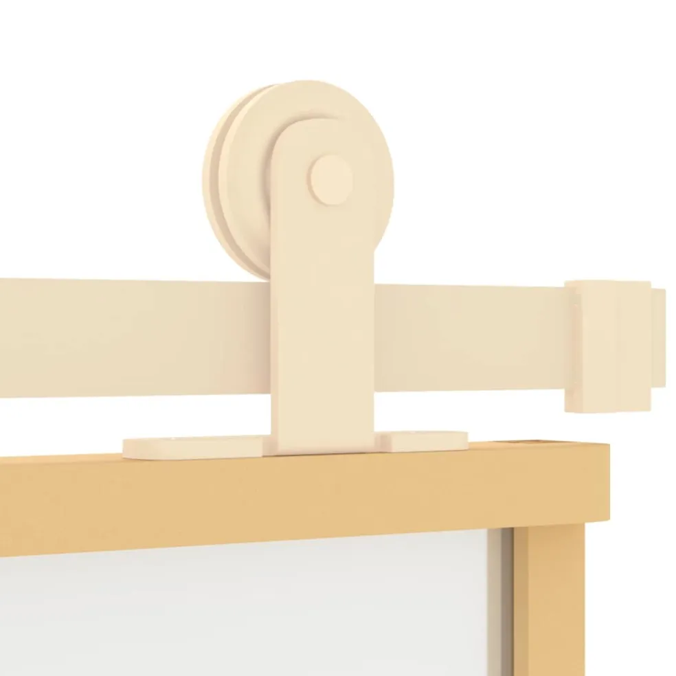 vidaXL Schuifdeur 76x205 cm mat ESG-glas en aluminium goudkleurig
