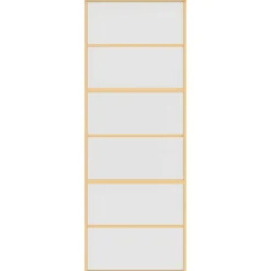vidaXL Schuifdeur 76x205 cm mat ESG-glas en aluminium goudkleurig