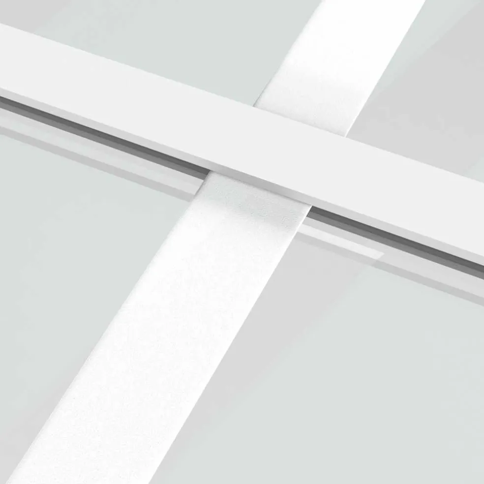 vidaXL Schuifdeur 76x205 cm mat ESG-glas en aluminium wit