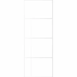 vidaXL Schuifdeur 76x205 cm mat ESG-glas en aluminium wit