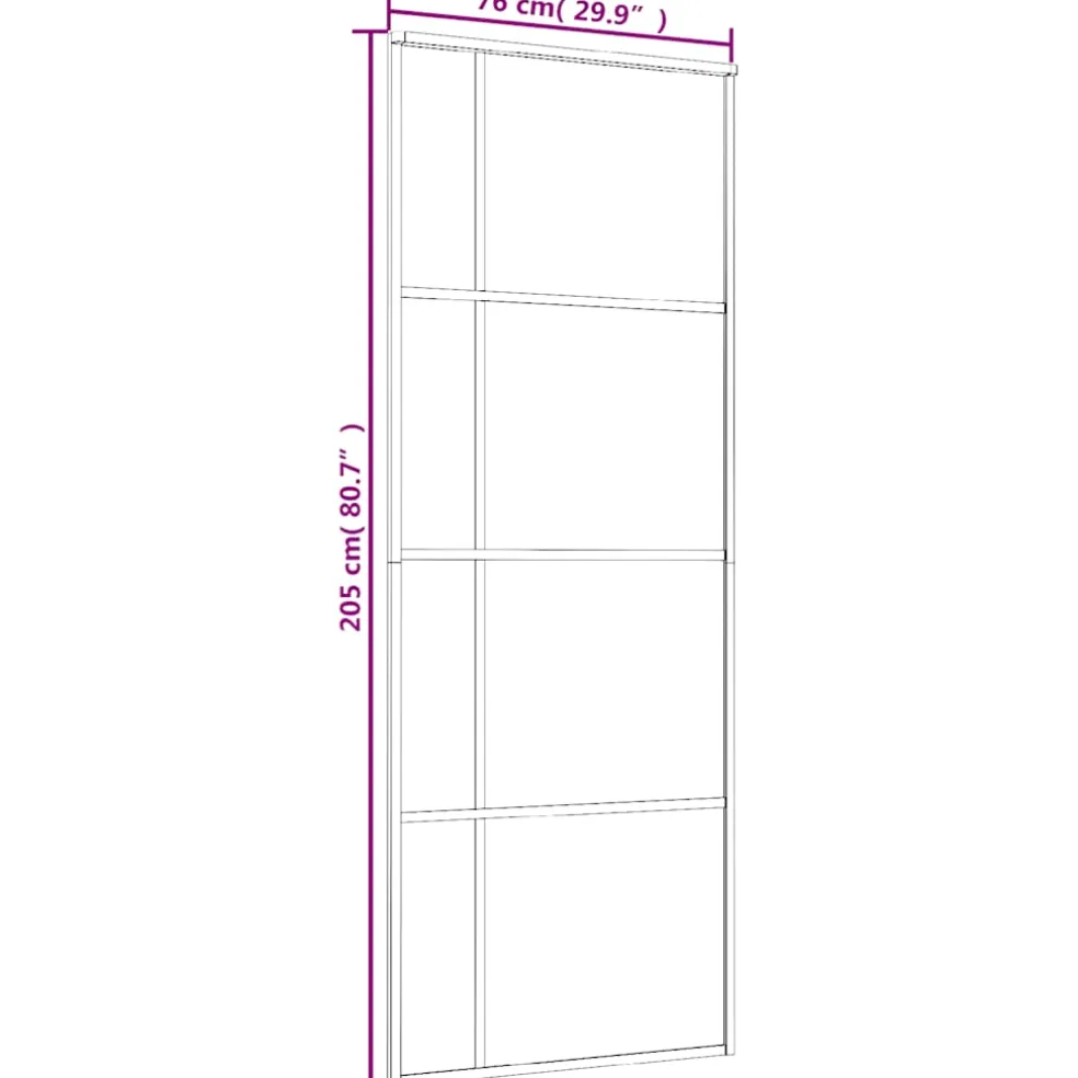 vidaXL Schuifdeur 76x205 cm mat ESG-glas en aluminium wit