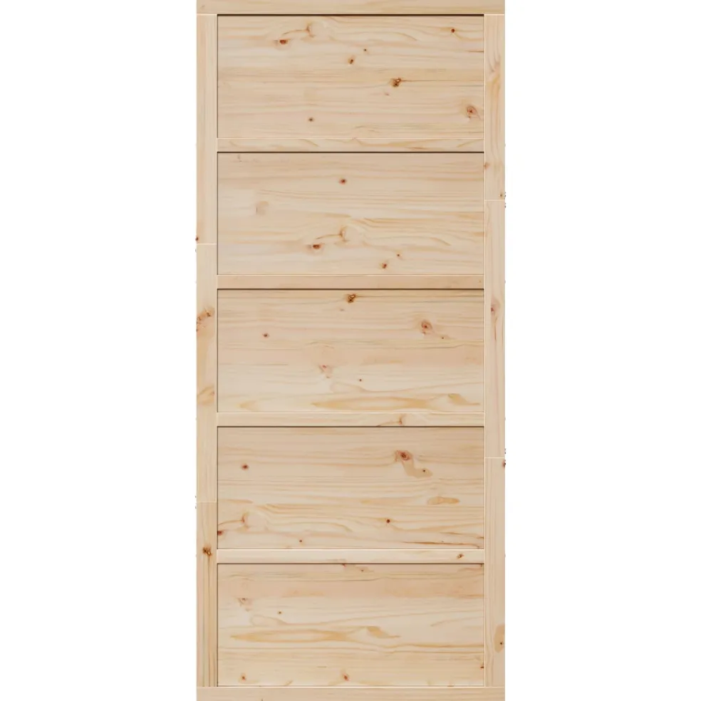 vidaXL Schuifdeur 100 x 2,5 x 208 cm Massief grenenhout Naturel