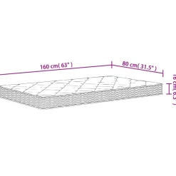 vidaXL Schuimmatras voor Kids Medium zacht 80 x 160 cm Wit