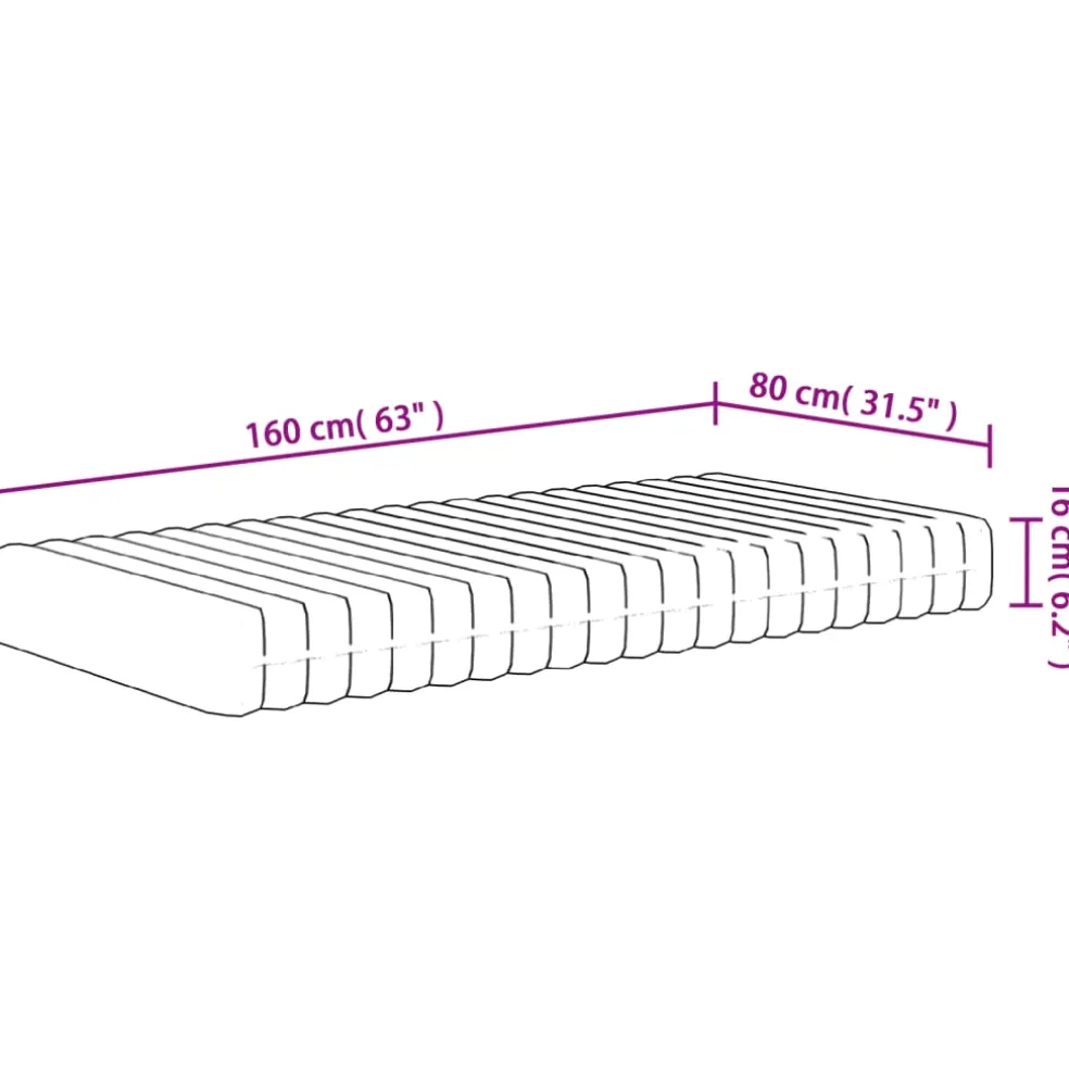 vidaXL Schuimmatras voor kinderen middelzacht 80x160 cm