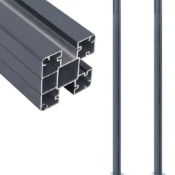 vidaXL Schuttingpalen 2 st 185 cm aluminium donkergrijs