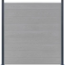 vidaXL Schuttingpalen 2 st 185 cm aluminium donkergrijs