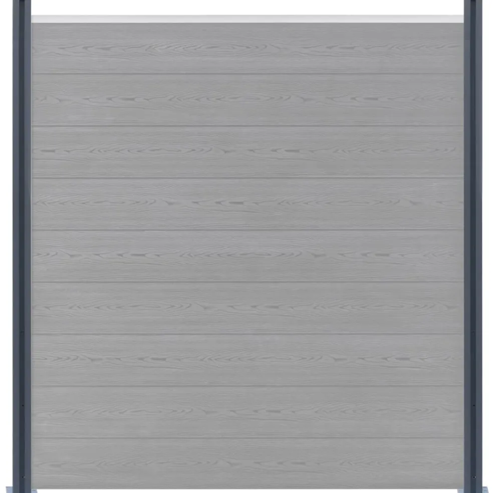 vidaXL Schuttingpalen 2 st 185 cm aluminium donkergrijs