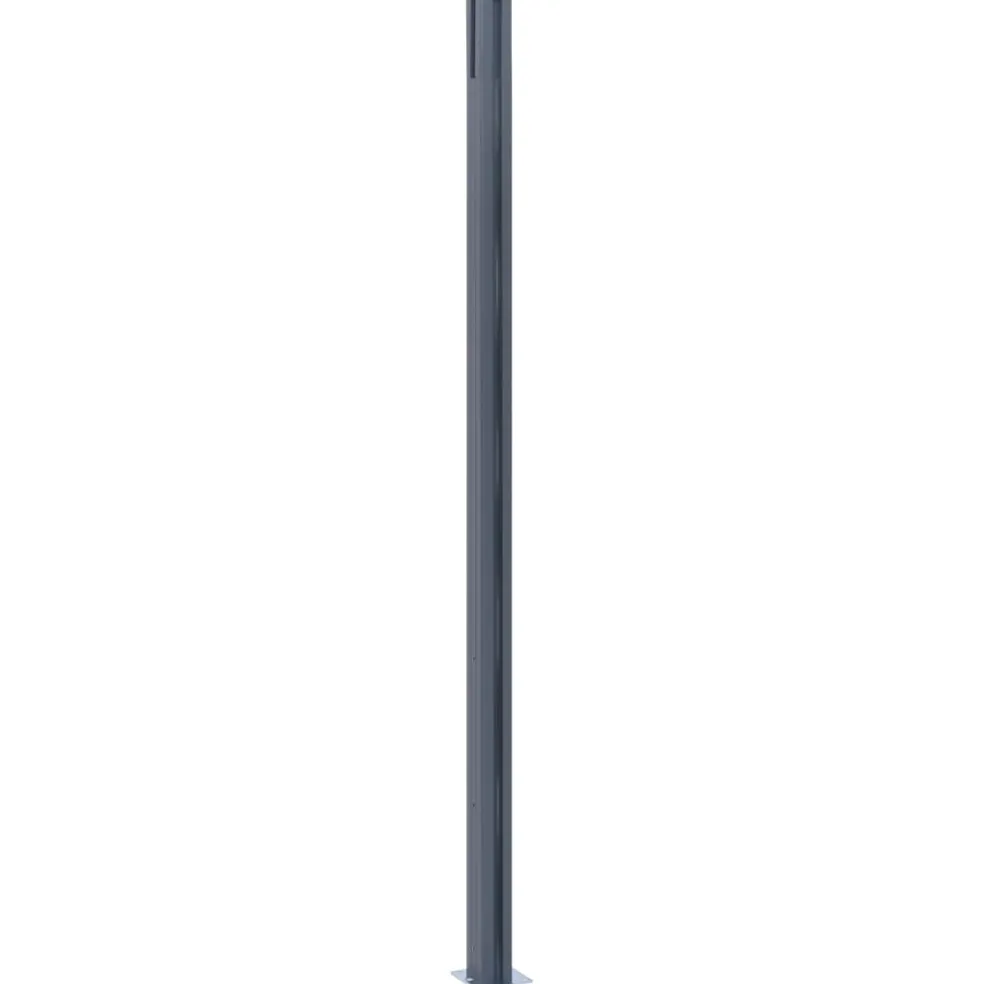 vidaXL Schuttingpalen 2 st 185 cm aluminium donkergrijs
