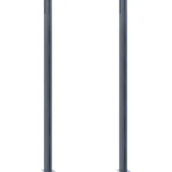 vidaXL Schuttingpalen 2 st 185 cm aluminium donkergrijs
