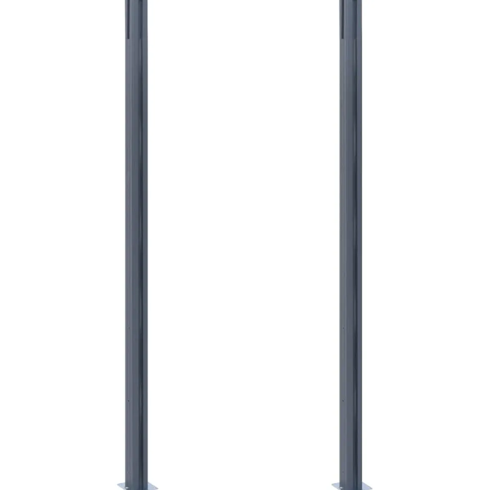 vidaXL Schuttingpalen 2 st 185 cm aluminium donkergrijs