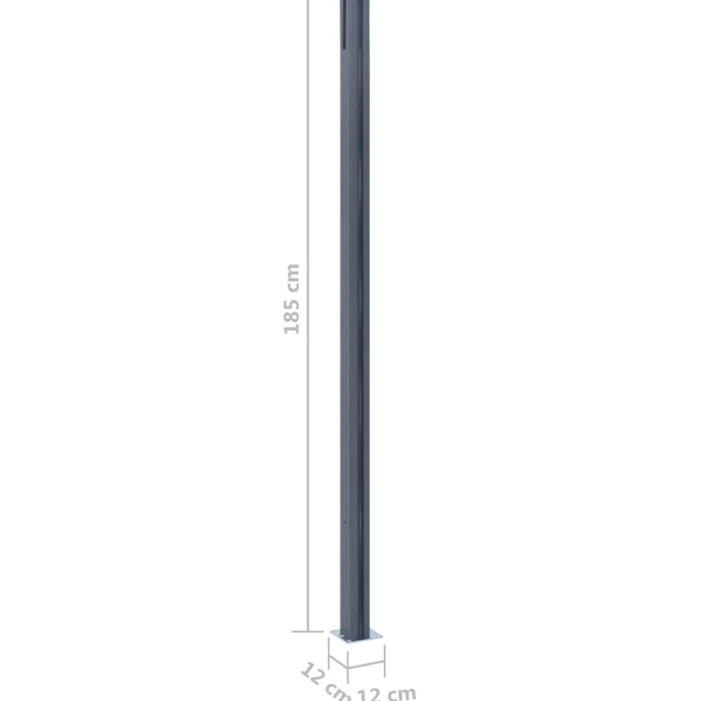 vidaXL Schuttingpalen 2 st 185 cm aluminium donkergrijs