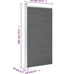 vidaXL Schuttingpaneel 95x186 cm HKC grijs